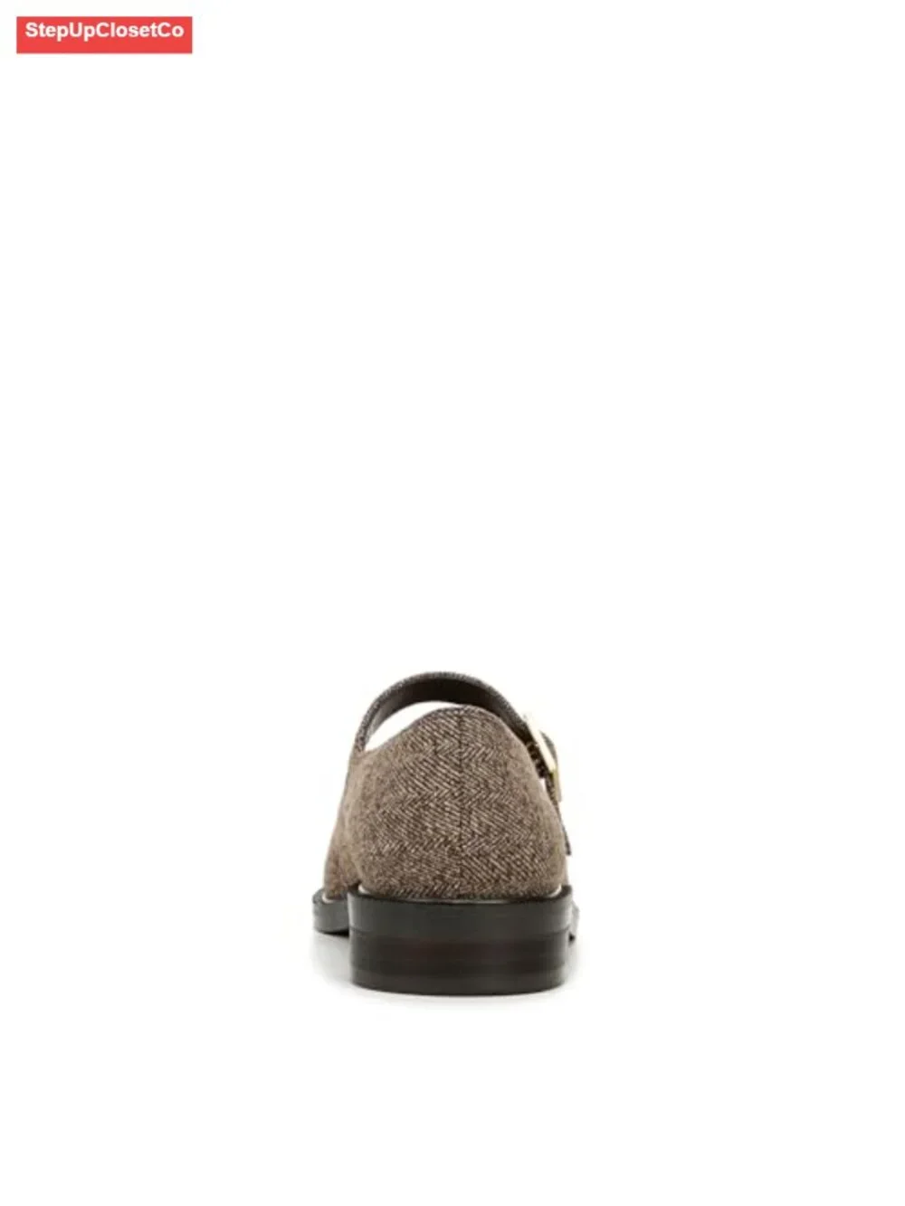 Mary Jane Flats with Metallic Buckle Block Heel Round Toe Dress Shoes